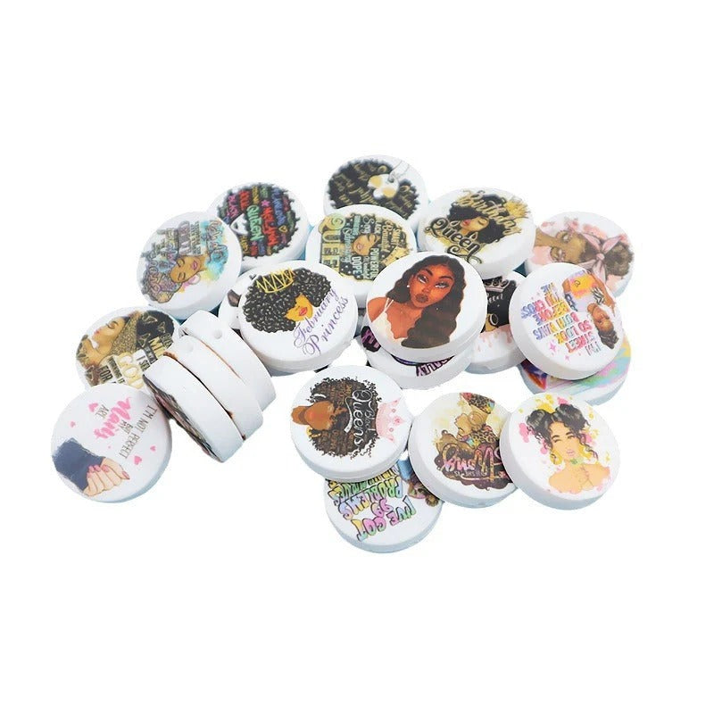 Wholesale Silicone Printed Pattern Beads